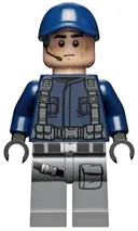 Minifigurka: JW067:  ACU Guard / Trooper - Male, Dark Blue Cap, Light Nougat Head, Headset