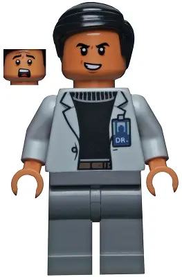 JW068:  Dr. Henry Wu - Light Bluish Gray Jacket, Evil Smile / Scared