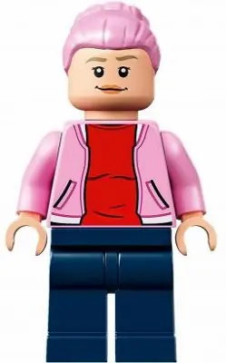 JW069:  Brooklynn - Bright Pink Jacket over Red Shirt, Dark Blue Legs