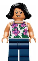 Minifigurka: JW072:  Sammy Gutierrez - White Sleeveless Shirt with Flowers and Leaves, Dark Blue Legs