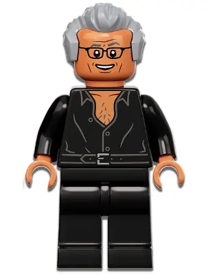 JW085:  Dr. Ian Malcolm - Partially Open Shirt, Light Bluish Gray Hair