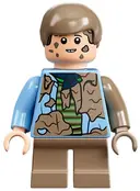Minifigurka: JW099:  Tim Murphy - Bright Light Blue Shirt with Dirt Stains