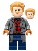 Minifigurka: JW100:  Owen Grady - Dark Bluish Gray Jacket over Flannel Shirt
