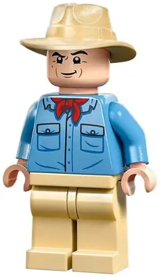 JW105:  Dr. Alan Grant - Medium Blue Shirt with Pockets with Black Buttons Outline