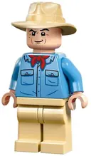Minifigurka: JW105:  Dr. Alan Grant - Medium Blue Shirt with Pockets with Black Buttons Outline