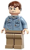 Minifigurka: JW111:  Dr. Alan Grant - Sand Blue Shirt with Dirt Stains