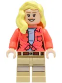 Minifigurka: JW116:  Dr. Ellie Sattler - Coral Shirt, Hair over Shoulder