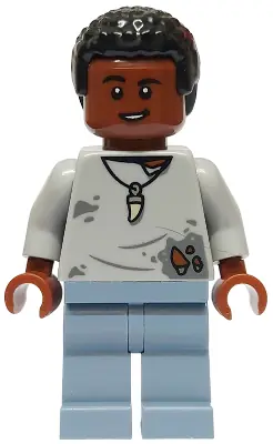 JW119:  Darius Bowman - Light Bluish Gray Torn Shirt, Sand Blue Legs
