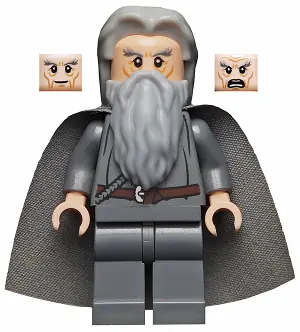 LOR073:  Gandalf the Grey - Hair, Starched Fabric Cape