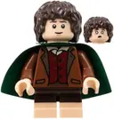 Minifigurka: LOR112:  Frodo Baggins - Reddish Brown Jacket, Light Nougat Feet, Dark Green Cape