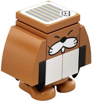 MAR0008:  Monty Mole - Face on 2 x 2 Brick
