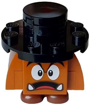 MAR0195:  Goomba (Black Interior Pieces) - Surprised, Black Hat