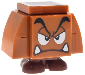 MAR0229:  Goomba (Dark Bluish Gray Interior Pieces) - Angry, Eyelids