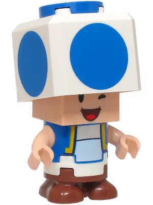 MAR0230:  Blue Toad - Winking, Tan Hinge Brick