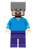 Minifigurka: MIN016:  Steve (Light Nougat) - Dark Purple Legs, Flat Silver Helmet