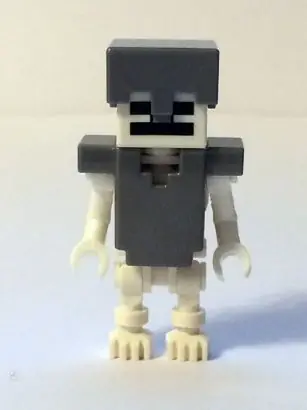MIN018:  Skeleton, Minecraft - Flat Silver Helmet and Armor