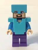 Minifigurka: MIN020:  Steve (Light Nougat) - Dark Purple Legs, Medium Azure Helmet and Armor