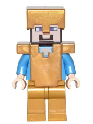 MIN031:  Steve (Light Nougat) - Pearl Gold Legs, Helmet and Armor