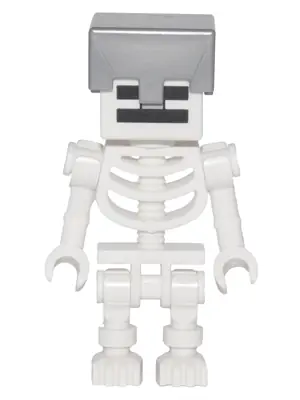 MIN032:  Skeleton, Minecraft - Flat Silver Helmet