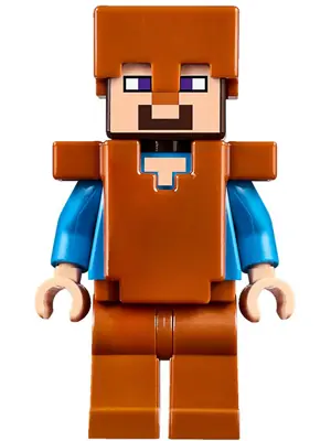 MIN044:  Steve (Light Nougat) - Dark Orange Legs, Helmet and Armor