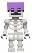 Minifigurka: MIN065:  Skeleton, Minecraft - Medium Lavender Helmet