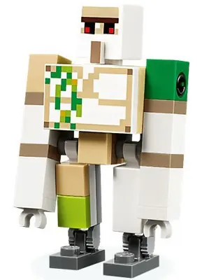 MIN082:  Iron Golem - Brick and Pin Arm Attachments, Dark Bluish Gray Feet