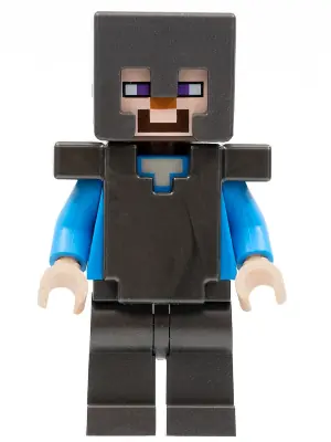 MIN098:  Steve (Light Nougat) - Pearl Dark Gray Legs, Helmet and Armor