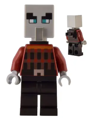MIN124:  Illager (Pillager) - Wide Eyes, Black Neck Bracket and Tile with Clip
