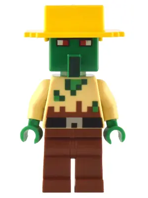 MIN135:  Zombie Villager - Tan Torso, Yellow Hat