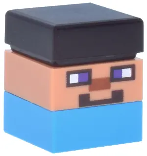 MIN242:  Micromob Steve - Short, Dark Brown Hair, Dark Azure Legs