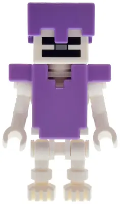 MIN253:  Skeleton, Minecraft - Medium Lavender Armor and Helmet