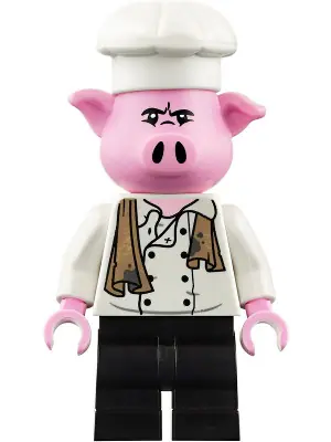MK008:  Pigsy - White Chef Jacket with Dirty Towel, Black Medium Legs