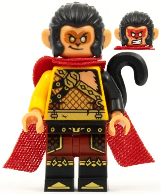 MK029:  Evil Macaque - Gold and Dark Red Amor, Red Cape
