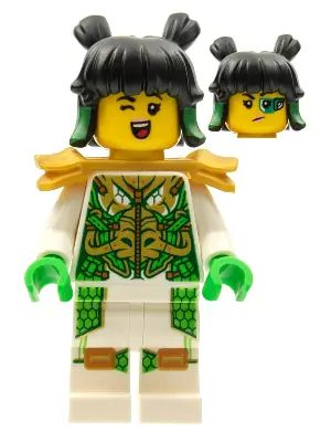 MK042:  Mei - Dragon Armor Suit, Pearl Gold Shoulder Pads, Hair