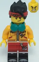 Minifigurka: MK052:  Monkie Kid - Bright Light Orange Closed Jacket, Dark Turquoise Headphones