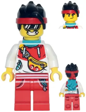 MK066:  Monkie Kid - Tourist Outfit, Dark Turquoise Neck Bracket and Clip
