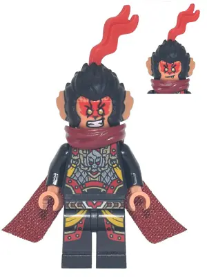 MK090:  Evil Macaque - Black and Red Armor, Dark Red Cape, Cat Tail