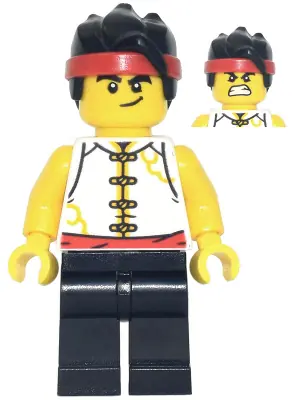 MK092:  Monkie Kid - White Vest with Clasps and Red Belt