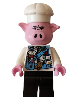 MK104:  Pigsy - Medium Blue Utility Harness with Pig Head Buckle, Black Medium Legs