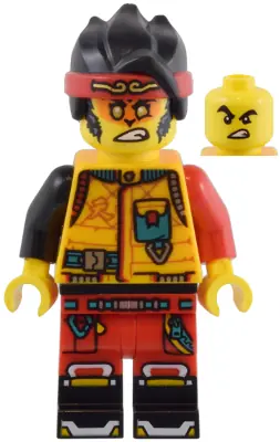 MK127:  Monkie Kid - Bright Light Orange Diving Suit, Black Tail