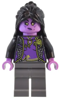 MK134:  Spider Queen - Black Hair, Dark Bluish Gray Legs