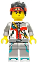 Minifigurka: MK160:  Monkie Kid - White Jacket with Zippers, Flat Silver Legs