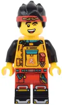 Minifigurka: MK172:  Monkie Kid - Bright Light Orange Racing Suit, Red Legs