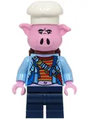 Minifigurka: MK174:  Pigsy - Bright Light Blue Open Jacket, Backpack