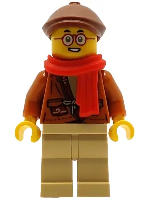MK179:  Mr. Tang - Dark Orange Jacket, Reddish Brown Flat Cap