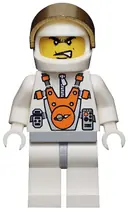 Minifigurka: MM009:  Mars Mission Astronaut with Helmet and Angry Black Eyebrows and Messy Hair