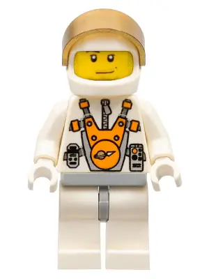 MM015:  Mars Mission Astronaut with Helmet, Metallic Gold Visor, Smirk and Stubble Beard