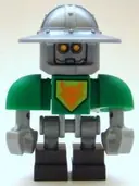 Minifigurka: NEX029:  Aaron Bot - Green Shoulders, Flat Silver Helmet