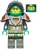 Minifigurka: NEX035:  Aaron Fox - Flat Silver Visor and Armor, 2 Clips and 2 Bars with Tow Ball on Back