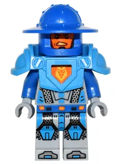 NEX038:  Royal Soldier / King's Guard - Blue Helmet with Broad Brim, Dark Azure Armor, Light Bluish Gray Hands